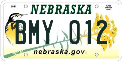 NE license plate BMY012