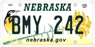 NE license plate BMY242