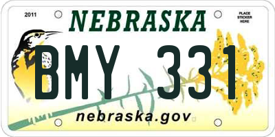 NE license plate BMY331