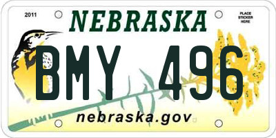 NE license plate BMY496
