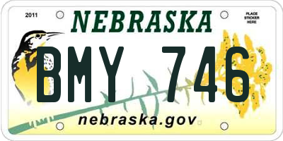 NE license plate BMY746