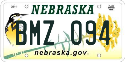 NE license plate BMZ094