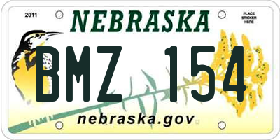 NE license plate BMZ154