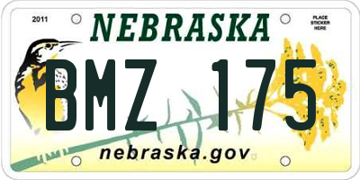 NE license plate BMZ175