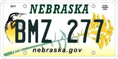 NE license plate BMZ277