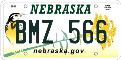NE license plate BMZ566