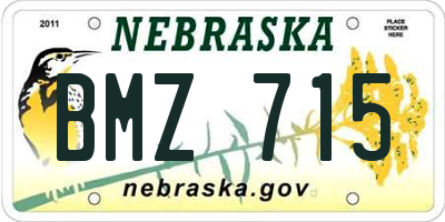 NE license plate BMZ715