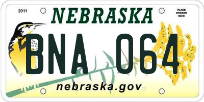 NE license plate BNA064