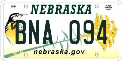NE license plate BNA094
