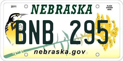 NE license plate BNB295