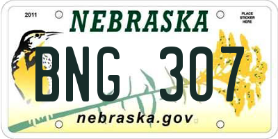 NE license plate BNG307