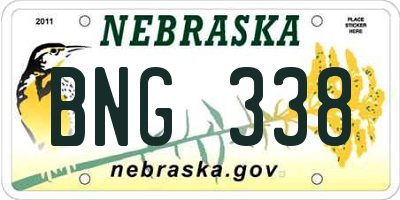 NE license plate BNG338