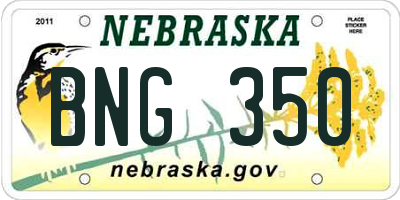 NE license plate BNG350