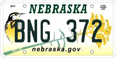 NE license plate BNG372