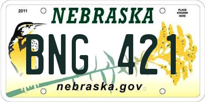 NE license plate BNG421