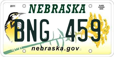 NE license plate BNG459