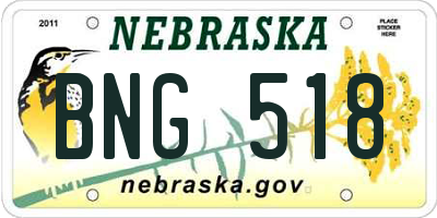 NE license plate BNG518