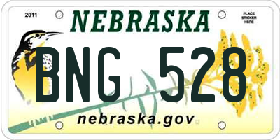 NE license plate BNG528