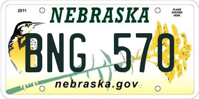 NE license plate BNG570