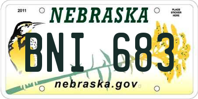 NE license plate BNI683