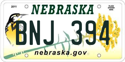 NE license plate BNJ394
