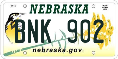 NE license plate BNK902