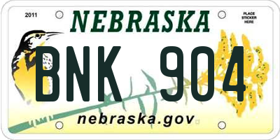 NE license plate BNK904