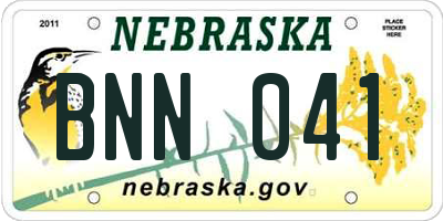 NE license plate BNN041