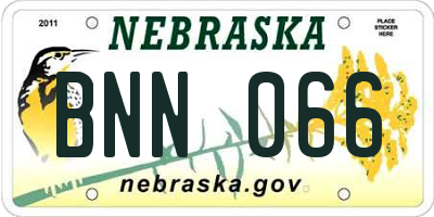 NE license plate BNN066