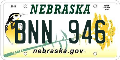 NE license plate BNN946