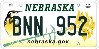 NE license plate BNN952