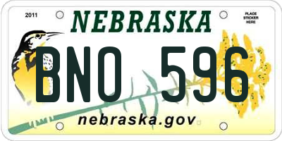 NE license plate BNO596