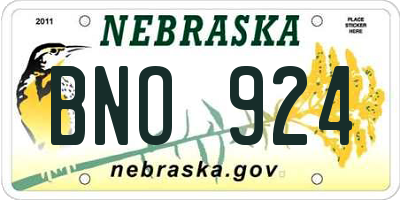 NE license plate BNO924