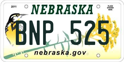 NE license plate BNP525