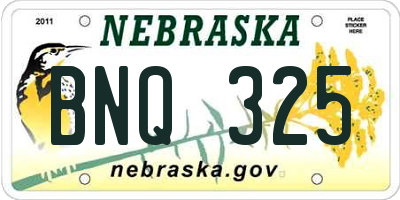 NE license plate BNQ325