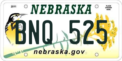 NE license plate BNQ525