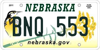 NE license plate BNQ553