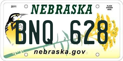 NE license plate BNQ628