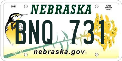 NE license plate BNQ731