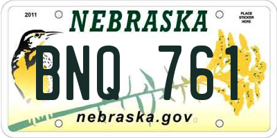 NE license plate BNQ761