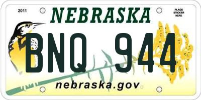 NE license plate BNQ944