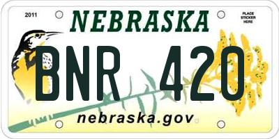 NE license plate BNR420