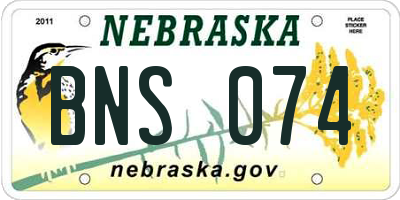 NE license plate BNS074