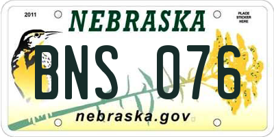 NE license plate BNS076