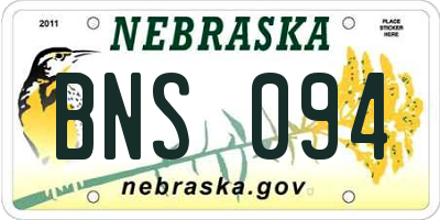 NE license plate BNS094