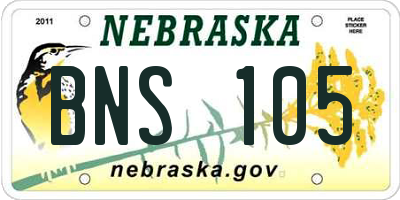 NE license plate BNS105