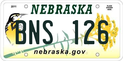 NE license plate BNS126