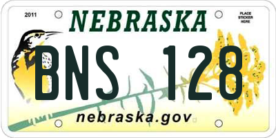 NE license plate BNS128
