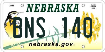 NE license plate BNS140