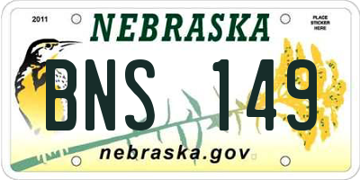 NE license plate BNS149